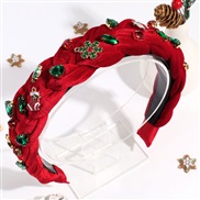 ( red)occidental style christmas Headband width twisted Rhinestone Headband christmas tree snowflake all-Purpose