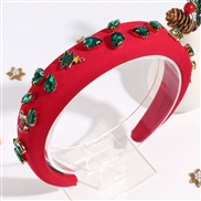 ( red)occidental style christmas Headband width twisted Rhinestone Headband christmas tree snowflake all-Purpose