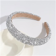 ( Silver) Rhinestone Headband brief imitate Pearl fashion high Headband all-Purpose