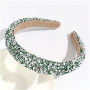 ( green) Rhinestone Headband brief imitate Pearl fashion high Headband all-Purpose