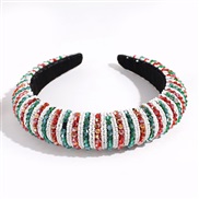 (red  green) fashion Rhinestone Headband brief all-Purpose Stripe color beads Headband fashion