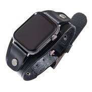 (42/44MM black) apple watchbandwatch watchband real leather retro belt