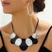 occidental style fashion concise Oval accessories necklace concise circle earrings set