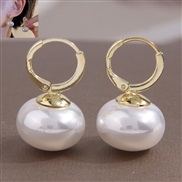 fashion concise sweetOL high quality Pearl temperament lady buckle earring