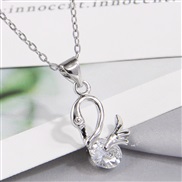 fashion sweetOL bronze swan embed Zirconium personality woman necklace