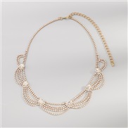 ( Gold) occidental style fully-jewelled tassel necklace  fashion trend elegant Ladies temperament samll
