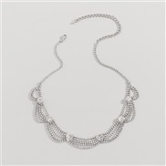 ( White K) occidental style fully-jewelled tassel necklace  fashion trend elegant Ladies temperament samll