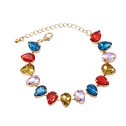 (color )occidental style bracelet fully-jewelled colorful diamond woman multilayer drop glass diamondbracelet