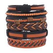 (6+ Black ) brief handmade weave multilayer retro man leather bracelet personality creative all-Purpose