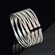 (8  Silver)occidental style crystal bangle Rhinestone opening bangle woman brief bracelet