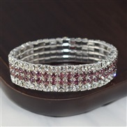 (SL 1136 purple)fashion brilliant diamond crystal fully-jewelled bracelet four row Rhinestone elasticity multilayer row