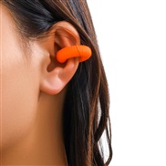 ( orange 3 33)occidental style brief color pattern Stripe Ear clip woman circle Ear clip