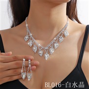 (BL 16  crystal) occidental style fully-jewelled more crystal diamond necklace earrings set more color two