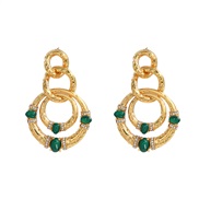 ( Gold)bronze earrings occidental style retro Earring woman multilayer Round earring medium silverearrings
