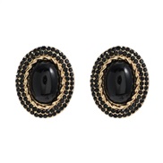 ( black) occidental style earrings Round ear stud woman fashion brief geometry Earringearrings