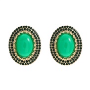 ( green) occidental style earrings Round ear stud woman fashion brief geometry Earringearrings