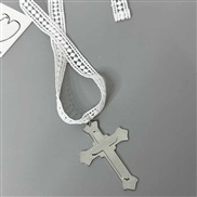 ( white)samll white lace cross pendant necklace personality clavicle chain