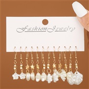 (EZ5 22taozhuang)E occidental style woman style earrings resin Shells love long style tassel fashion woman