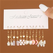 (EZ5 23taozhuang)E occidental style woman style earrings resin Shells love long style tassel fashion woman