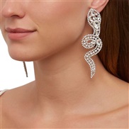 ( Silver) fully-jewelled pendant snake earrings personality high-end exaggerating Rhinestone earring stageearrings