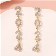 ( white) fully-jewelled digit high all-Purpose trend fashion temperament earrings ear stud Earring