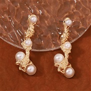 ( Gold) occidental style palace fashion Pearl geometry temperament all-Purpose personality earrings ear stud Earring