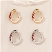(silvery  red)occidental style snake fashion temperament retro high personality all-Purpose earrings ear stud Earring