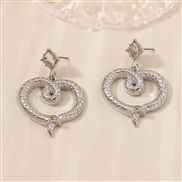 ( Silver)occidental style love fashion temperament retro high personality all-Purpose earrings ear stud Earring