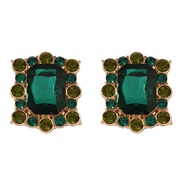 ( green)occidental style exaggerating geometry square fashion temperament all-Purpose trend fashion personality earring