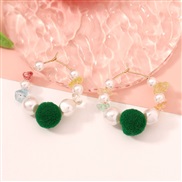 ( green) occidental style geometry Round samll wind temperament fashion trend personality earrings ear stud Earring