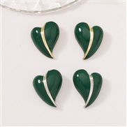 ( greensilvery ) occidental style love heart-shaped temperament high fashion samll all-Purpose retro earrings ear stud 