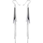 ( Silver8 18)occidental styleins wind long style tassel earrings woman fashion personality diamond chain earring Earring