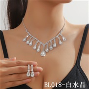 (BL 178  crystal) occidental style  fully-jewelled color blue crystal Rhinestone necklace earrings set  two
