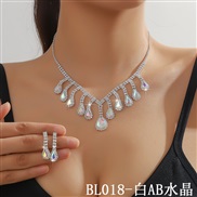 (BL 178  AB  crystal) occidental style  fully-jewelled color blue crystal Rhinestone necklace earrings set  two