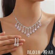 (BL 178 AB  crystal) occidental style  fully-jewelled color blue crystal Rhinestone necklace earrings set  two