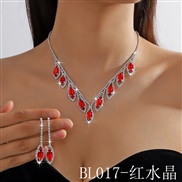 (BL 17 red  crystal) occidental style  fully-jewelled crystal necklace earrings set  color more color two
