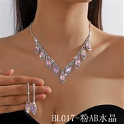 (BL 17 AB  crystal) occidental style  fully-jewelled crystal necklace earrings set  color more color two