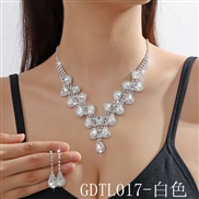 (GDTL 17  crystal) occidental style crystal necklace earrings two set fashion high-end color necklace earrings