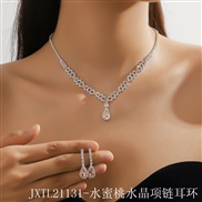 (JXTL21131 crystal Suit ) claw chain necklace earrings set drop chain clavicle chain