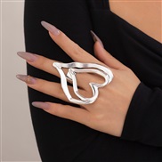 ( 2  White K  698)occidental style  exaggerating wind Metal big love ring  fashion personality pattern cross