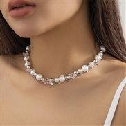 ( 1  White K 6 88)occidental style sweet small fresh imitate Pearl temperamentnecklace lady all-Purpose beads necklace