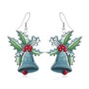 ((WEH3617) green+ red White K)occidental style christmas christmas tree samll Double surface earrings Earring