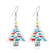 ((WEH3618) Color White k)occidental style christmas christmas tree samll Double surface earrings Earring