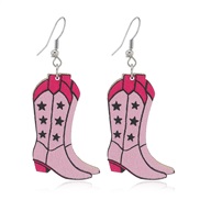 ((WEH35 3) rose Red+ Pink White K)occidental style Cowboy personality fashion exaggerating occidental style fashion ear