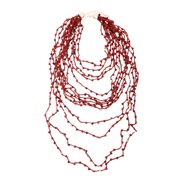(11215)occidental style multilayer beads necklace Bohemia retro chain ethnic style natural woman personality necklace