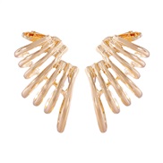 ( Gold)occidental style buckle pattern earrings personality brief twisted Ear clip temperament banquet Earring