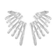 ( Silver)occidental style buckle pattern earrings personality brief twisted Ear clip temperament banquet Earring