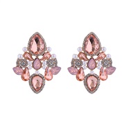 ( champagne)earrings occidental style fashion Alloy diamond Pearl earrings woman personality exaggerating banquet