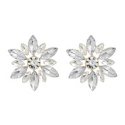 ( white) flowers ear stud occidental style earrings woman fashion elegant fully-jewelled flowers