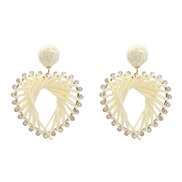 ( white)autumn earrings heart-shaped Earring woman occidental style exaggerating Bohemian style